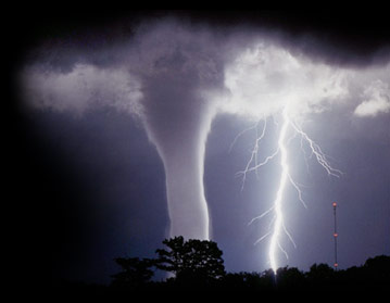 tornado, lightning, storm, nighttime, Moore Oklahoma
