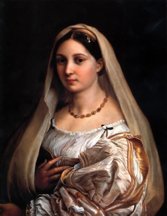Raphaello Senzio, women with a veil, christian story