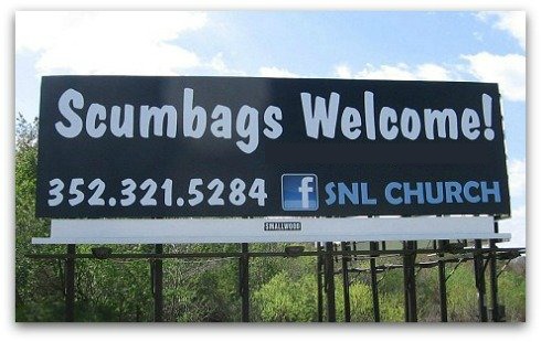 funny billboard, Scumbag