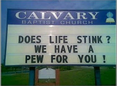 Funny Church sign does life stink