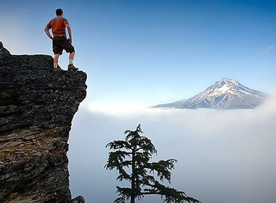 Man on Mountain, Hiker, mountain, mountain climber