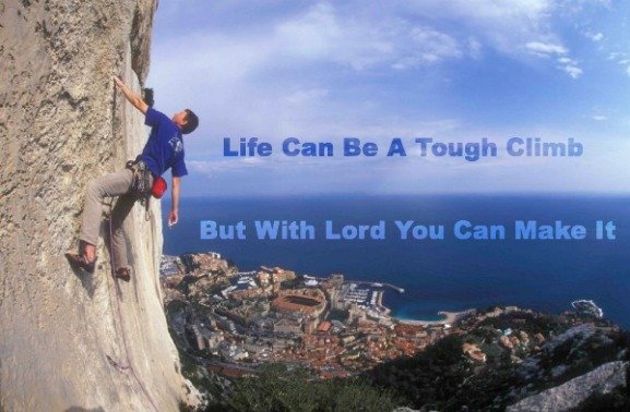 trust the lord, mountain climbing, quote