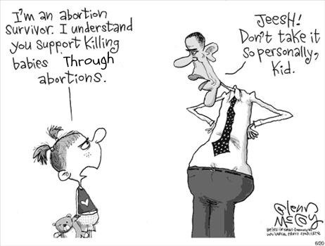 abortion cartoon, quote, Gianna Jessen, Obama