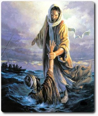 comfort & encouragement, Jesus saving peter, help in the storm, overcoming problems