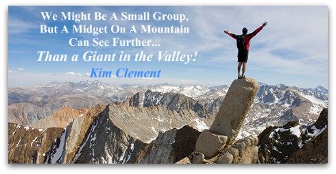 Kim Clement Quote, midget quote, midget on a mountain, Kim Clement