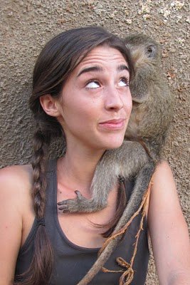 katie davis with monkey, mission africa