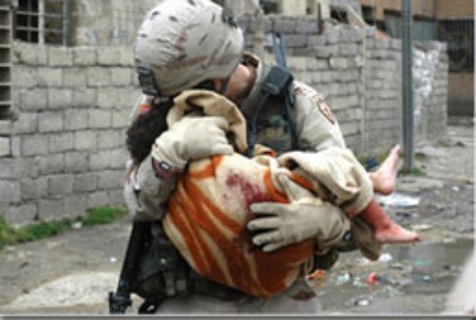 Helping Others, Soldier Saving Child, 1 Corinthians 13