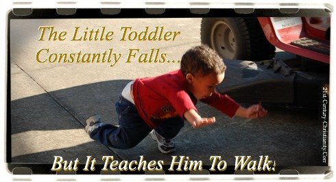 toddler learning to walk, falling down