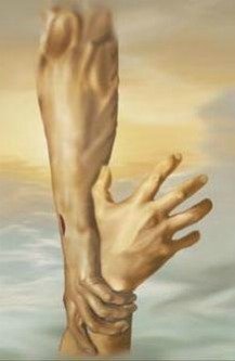 In His Grip, Jesus hands