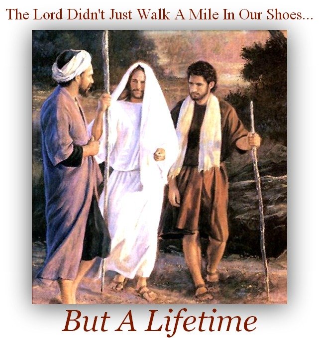 jesus with disciples, jesus walking