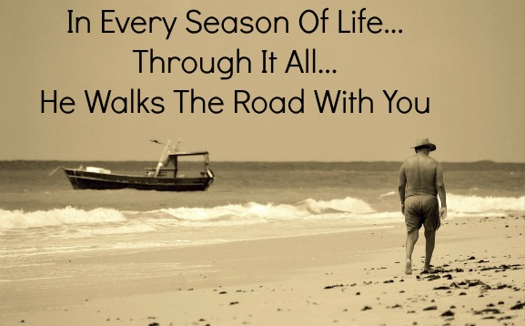 jesus walks with you quote, beach, old man, he's always with you quote