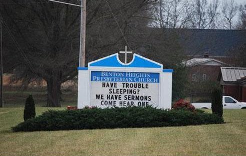 funny church sign, boring sleepy sermon, funny christian story