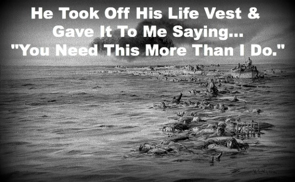 Sacrifice at sea, titanic, giving life vest