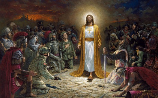 Jesus with soldiers