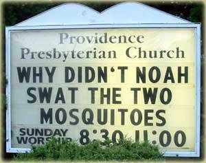 Funny Church sign Misquitoes